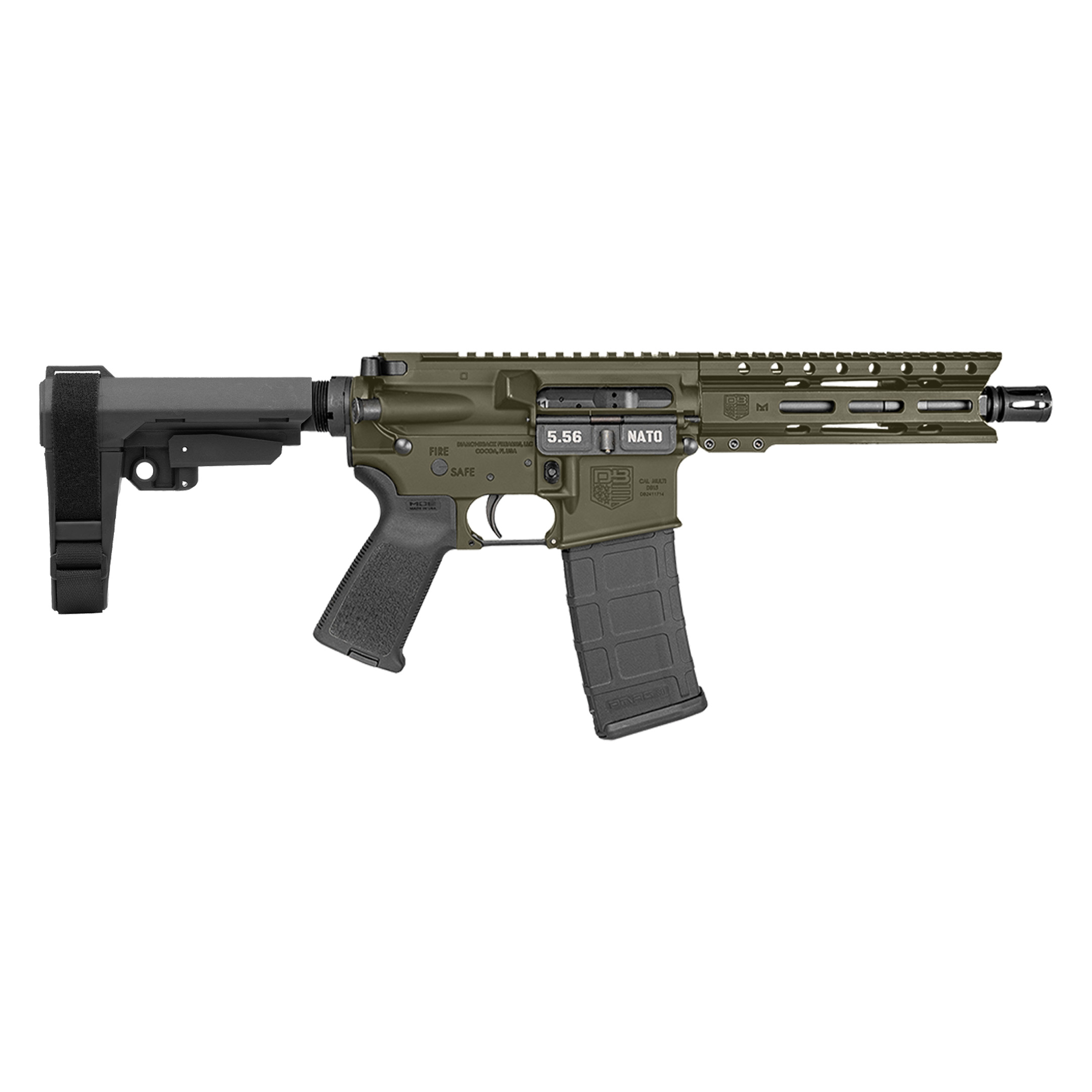 Diamondback DB15 Pistol 5.56 NATO 7in OD Green