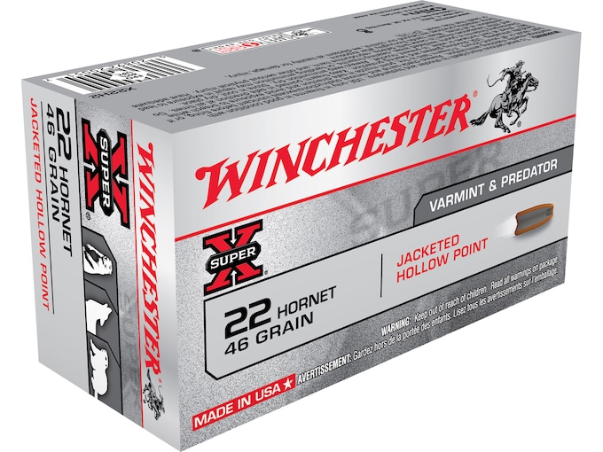 Winchester Super X 22 Hornet Ammo 46 Grain Jacketed Hollow Point  200 rounds – Best Price